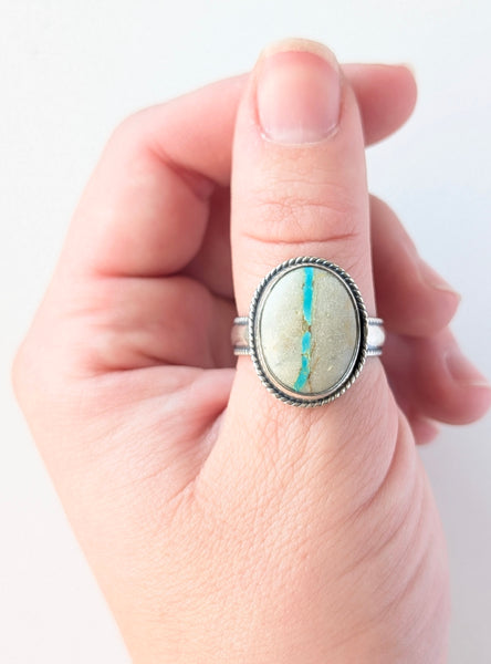 Royston Ribbon Turquoise Ring, Size 10