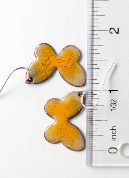 Enameled Butterfly Earrings