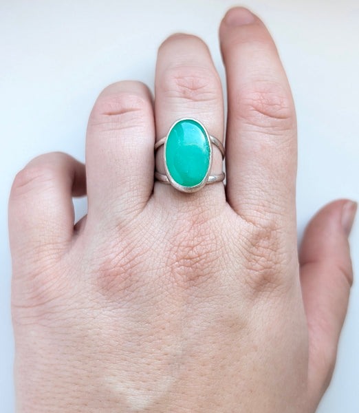 Chrysoprase Ring,Size 7.5