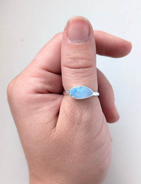 Boulder Opal Doublet Ring, Size 8.25