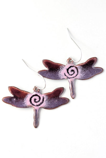 Enameled Dragonfly Earrings