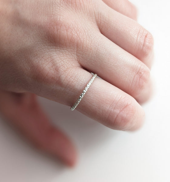 Sterling Silver Textured Stacker Ring