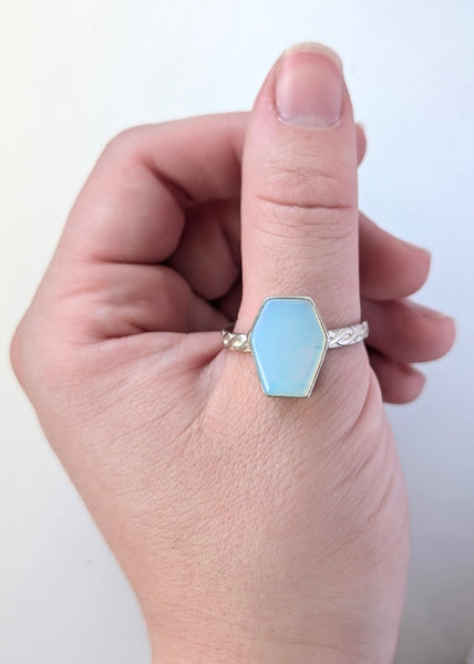 Opalite Coffin Ring, Size 13.5