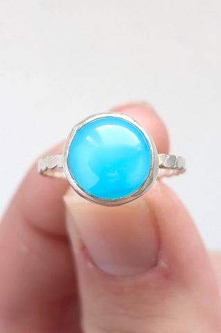 Caribbean Chalcedony Ring, Size 6.5