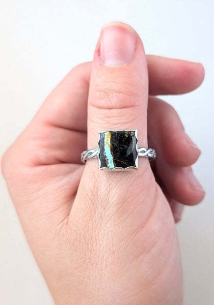 Blackjack Turquoise Ring, Size 13