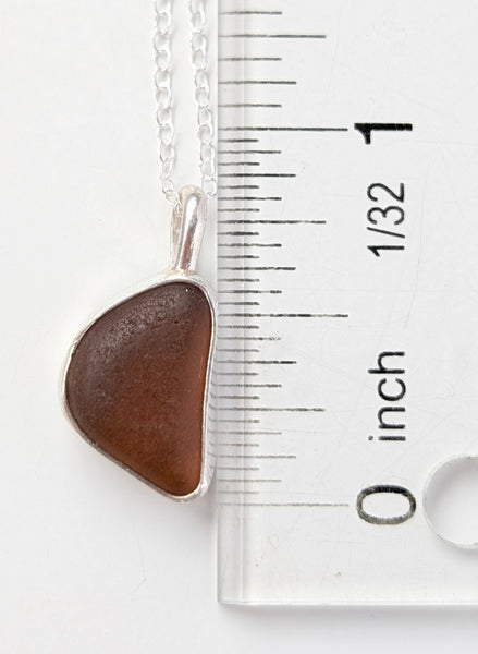 Brown/Orange Sea Glass Necklace
