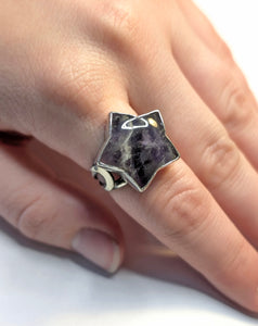 Amethyst Star Ring, Size 7.5