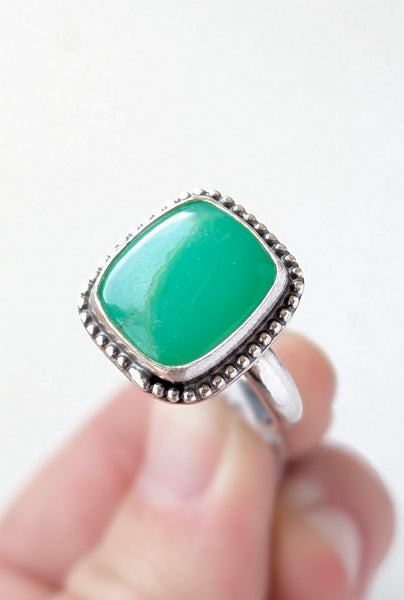 Chrysoprase Ring, Size 8