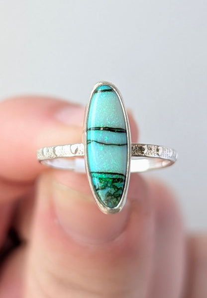 Sterling Opal Stacking Ring, Size 5.5
