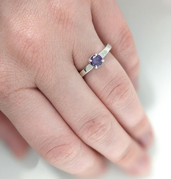 Purple CZ Ring, Size 6
