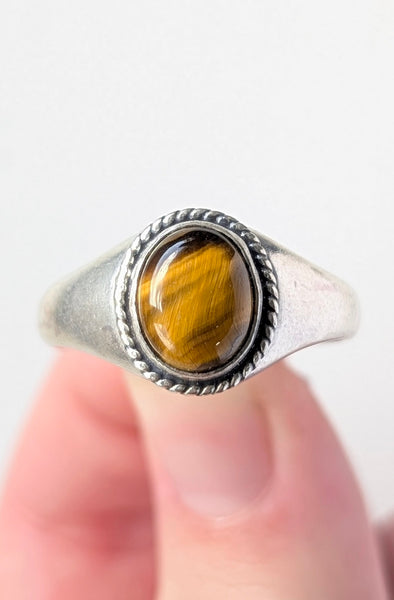 Tigers Eye Signet Ring, Size 12