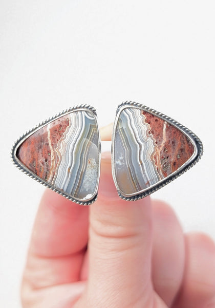 Crazy Lace Agate Ring, Size 10.5