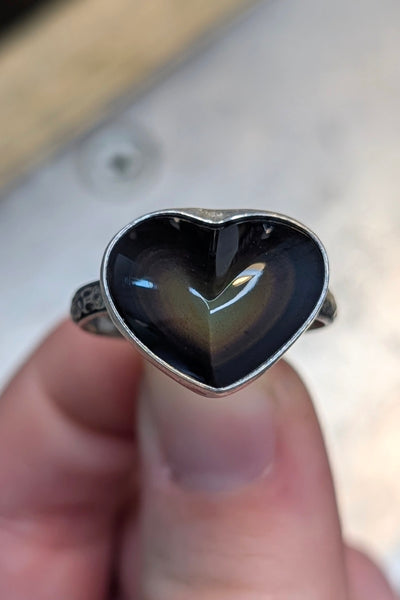 Rainbow Obsidian Ring, Size 9.5