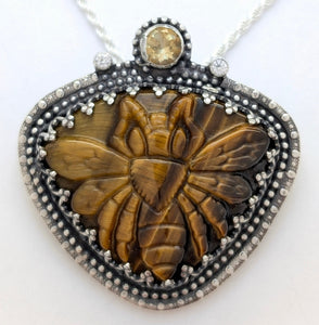 Tigers Eye Bee Necklace