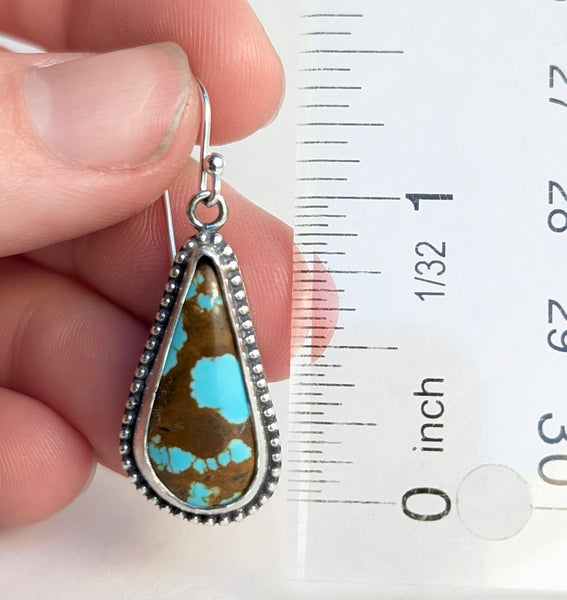 Nevada #8 Turquoise Dangle Earrings