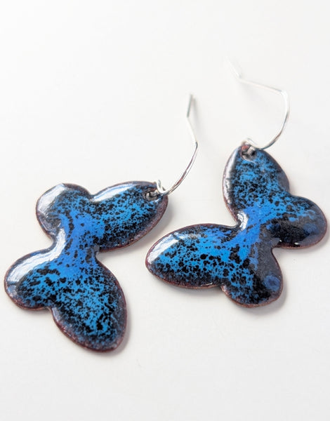 Enameled Butterfly Earrings