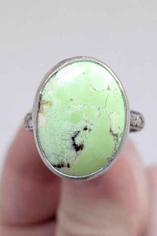 Lemon Chrysoprase Ring, Size 12