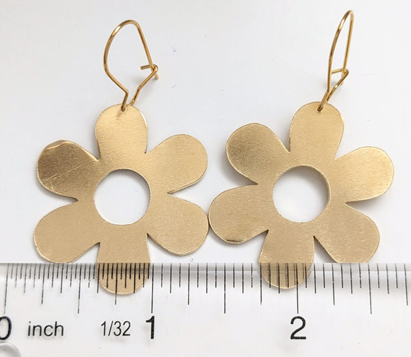 Flower Brass Earrings