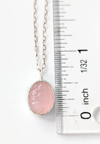 Carved Rose Quartz Necklace