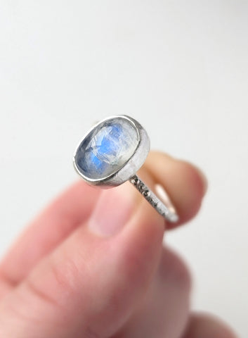 Moonstone Stacking Ring Size 9