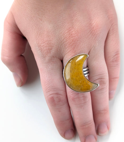 Yellow Aventurine Ring, Size 7.5