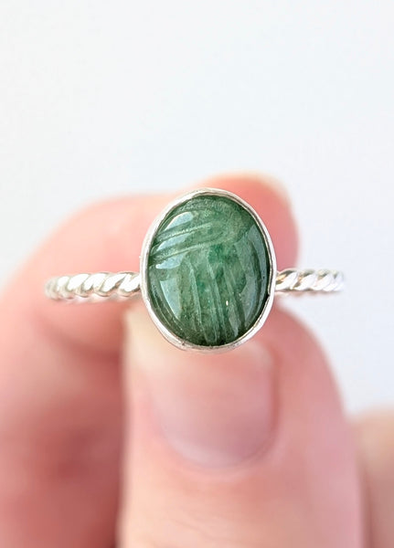 Adventurine Stacking Ring, Size 7.5