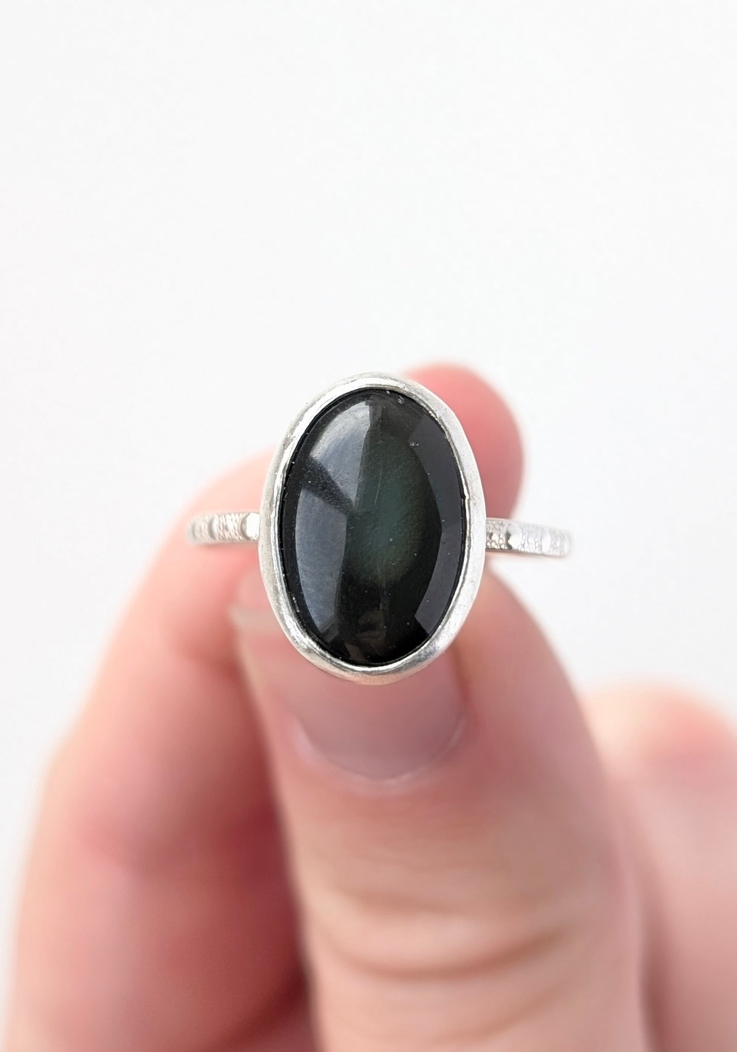 Rainbow Obsidian Ring, Size 8