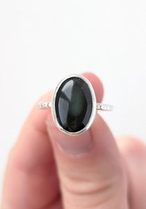 Rainbow Obsidian Ring, Size 8