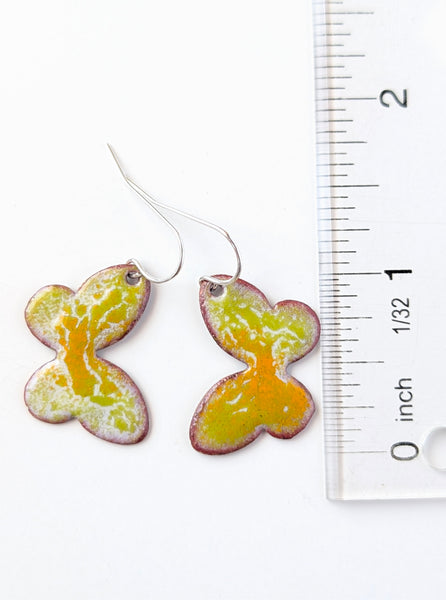Enameled Butterfly Earrings