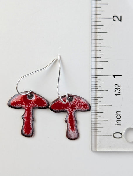 Enameled Mushroom Earrings
