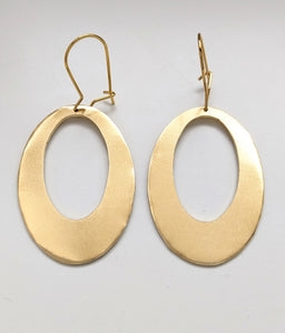 Oval Brass Earrings