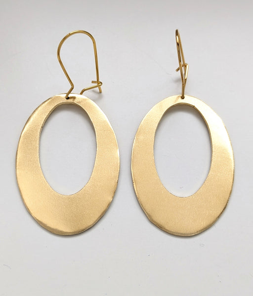 Oval Brass Earrings