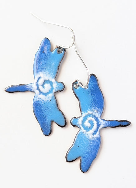 Enameled Dragonfly Earrings