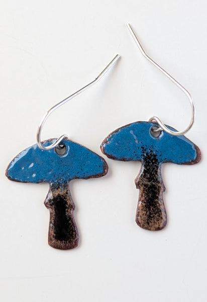 Enameled Mushroom Earrings