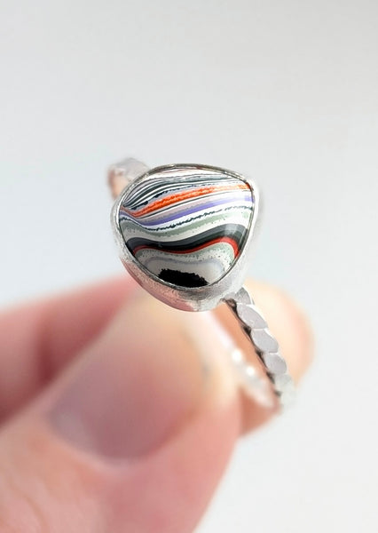 Fordite Stacking Ring, Size 10.5