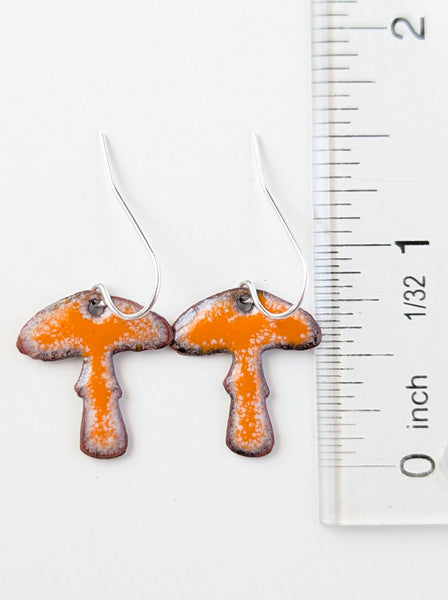 Enameled Mushroom Earrings