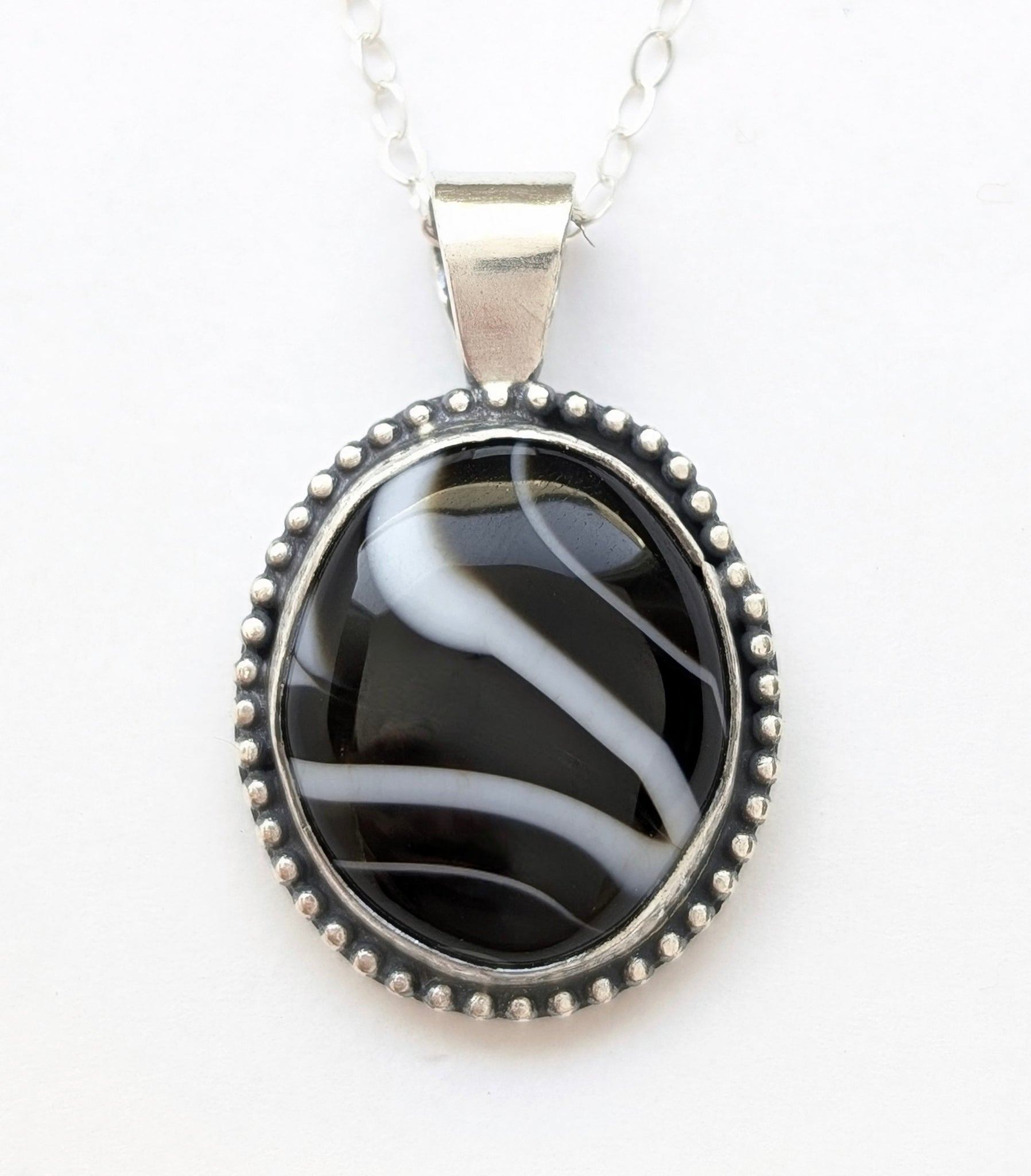 Black Banded Agate Necklace