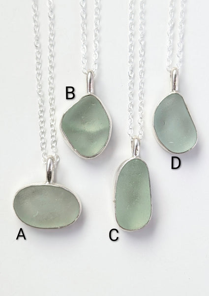 Light Blue Sea Glass Necklace