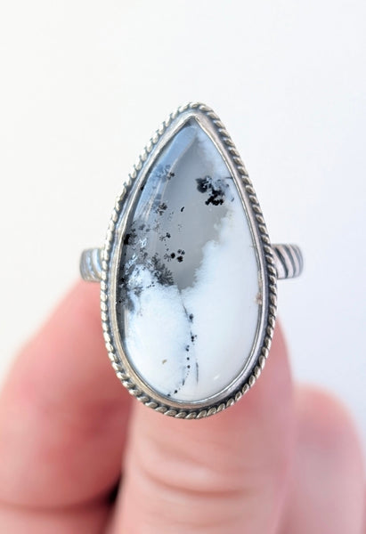 Dendritic Agate Ring, Size 11.5