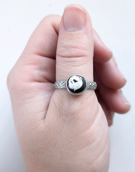 White Buffalo Turquoise Ring, Size 11