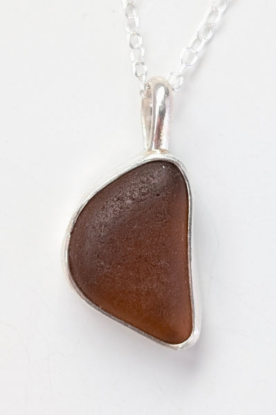 Brown/Orange Sea Glass Necklace