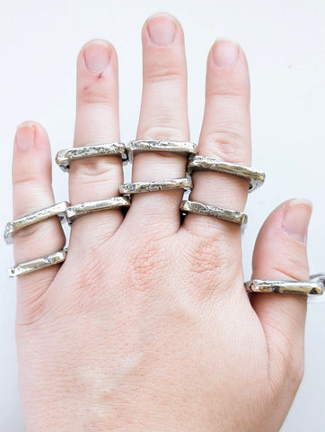 Sterling Silver Casted Square Ring