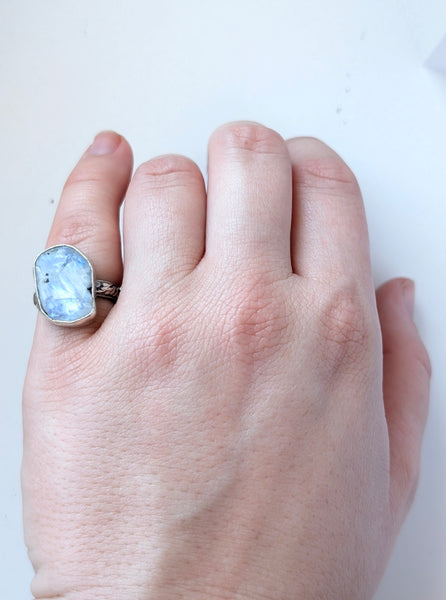 Moonstone Slice Ring, Size 5