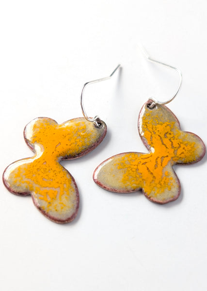 Enameled Butterfly Earrings