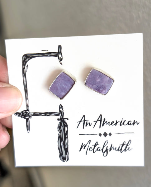 Charoite Stud Earrings