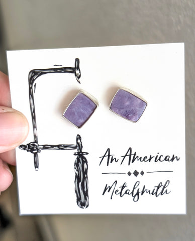 Charoite Stud Earrings