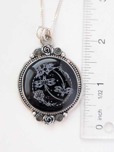 Black Onyx and Labradorite Necklace