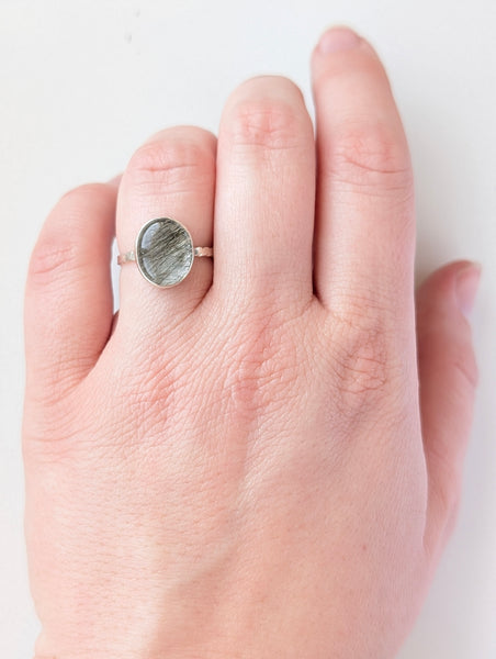 Rutile Quartz Stacking Ring, Size 6