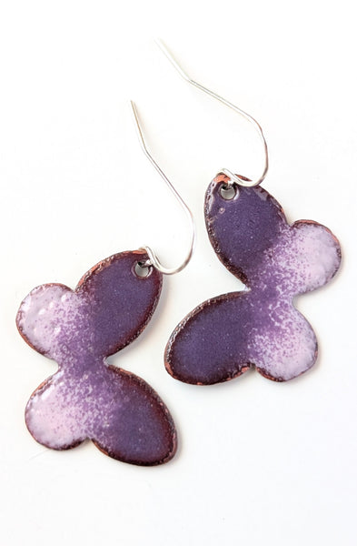 Enameled Butterfly Earrings