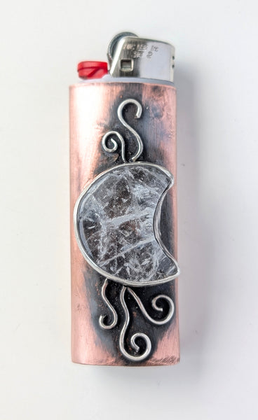 Quartz Moon Copper and Silver Lighter Cover